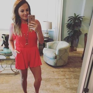 Red Ruffle Romper